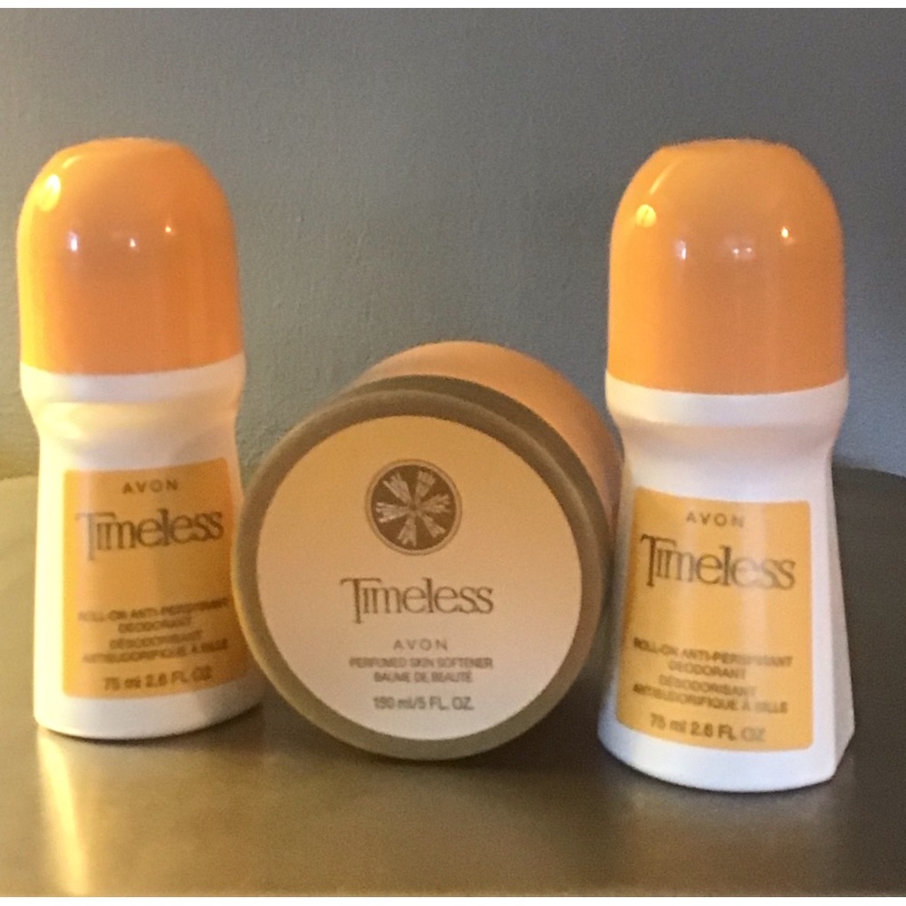 Avon Timeless Deodorant Collection with Orange Caps